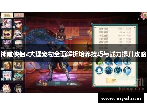 神雕侠侣2大理宠物全面解析培养技巧与战力提升攻略